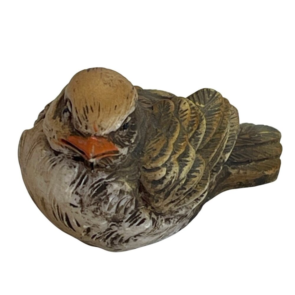 Sparrow Bird Italy Dipinto a Mano Brown Resin Figurines Set Lot Hand Painted VTG - Picture 12 of 15